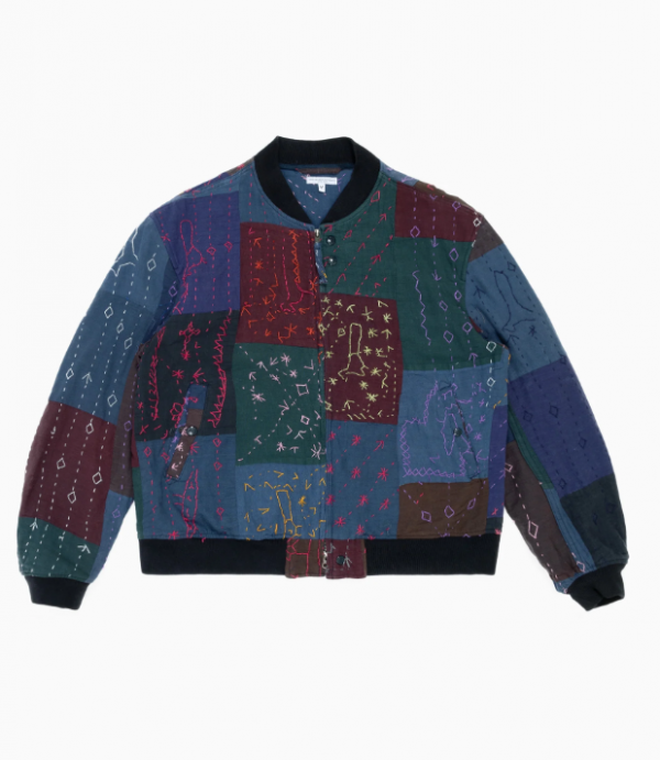 Jaket Aviator dengan Motif Patchwork